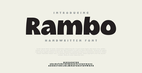 Rambo Modern minimal abstract alphabet fonts. Typography technology, electronic, movie, digital, music, future, logo creative font.