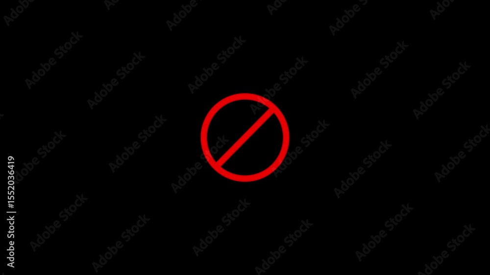 Poster prohibition symbol with a bold appearance. red stop symbol with a prohibition line represents no ent