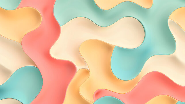 Gentle flowing curves and calming pastel shades create an inviting abstract background with textures and soft gradients, perfect for design projects and artistic wallpapers with a modern touch.