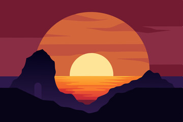 Fototapeta premium sunset in the mountains