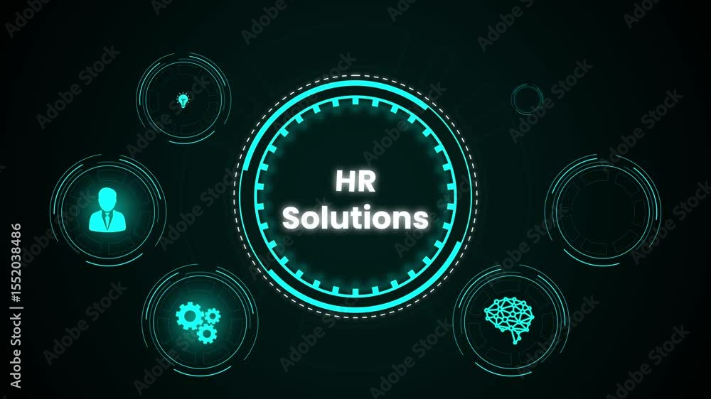 Aufkleber glowing neon futuristic circle interface technology display design on dark background