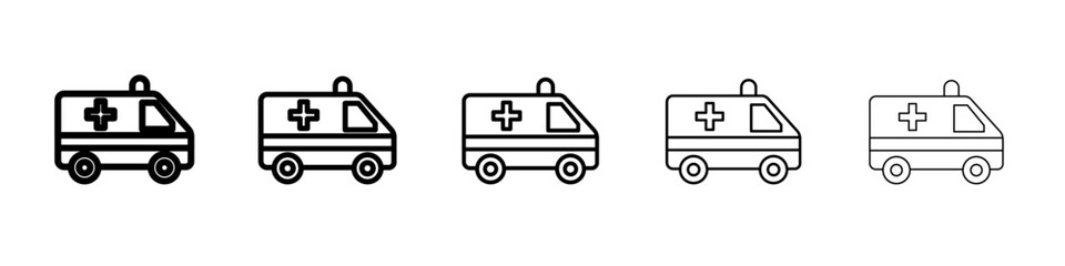 ambulance icon simple vector outline logo