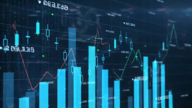 stock market chart hologram data diagram 4k video clip - Powered by Adobe
