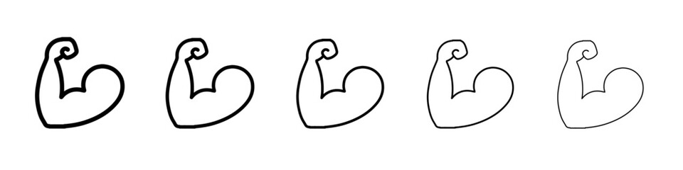 arm flex icon simple vector outline logo