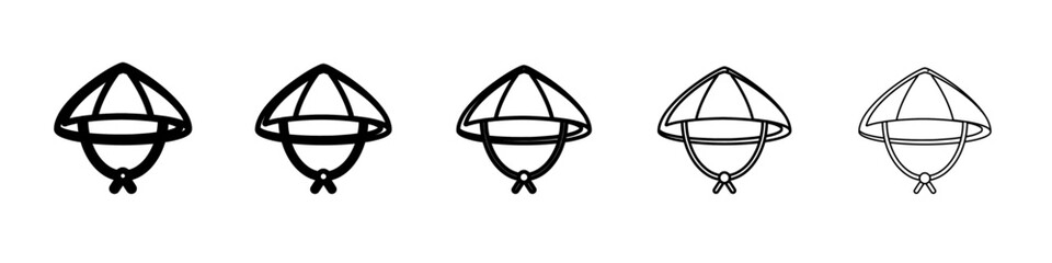 bamboo hat icon simple vector outline logo