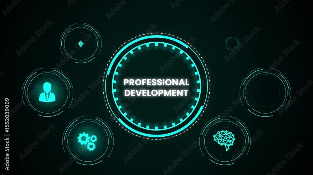 Poster futuristic glowing digital circle hud interface element technology abstract background