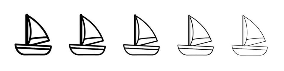boat icon simple vector outline logo