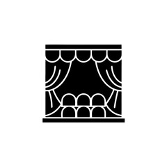 creative details Outline silhouette  Theater stage Icon vector illustration