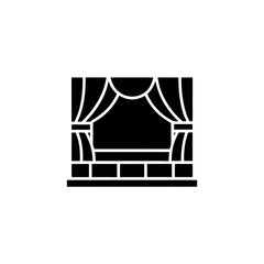 creative details Outline silhouette  Theater stage Icon vector illustration