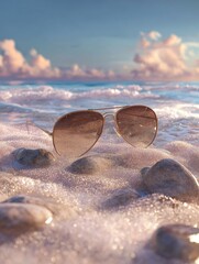 sunglasses on the beach