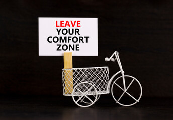 Leave your comfort zone symbol. Concept words Leave your comfort zone on beautiful white paper....