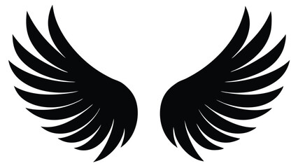 bird wing sketch silhouette vector, Angel wings icon