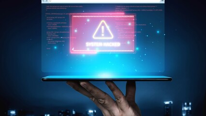 Cybersecurity defense and system protection from hackers, secure digital systems, cyberattack...