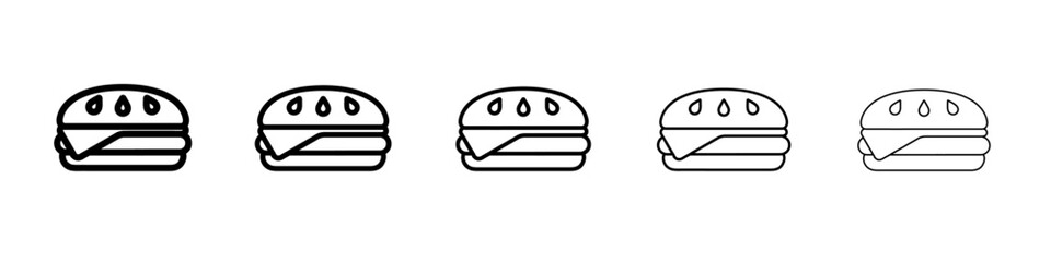 burger icon simple vector outline logo