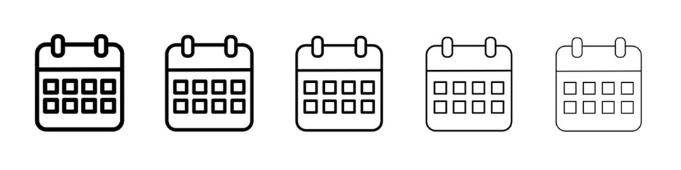calendar icon simple vector outline logo