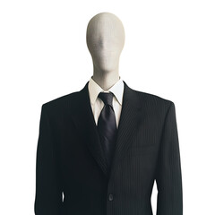 Mysterious Figure in a Suit A Creepy Conceptual Portrait isolated on transparent background