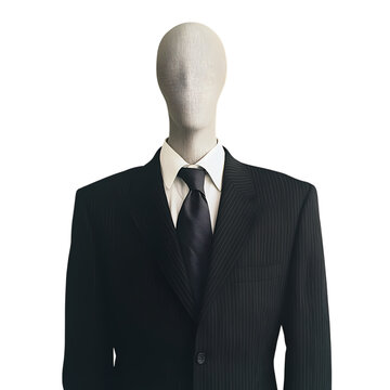 Mysterious Figure in a Suit A Creepy Conceptual Portrait isolated on transparent background