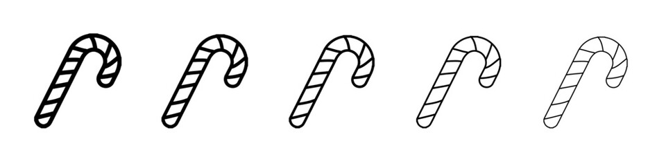 candy cane icon simple vector outline logo