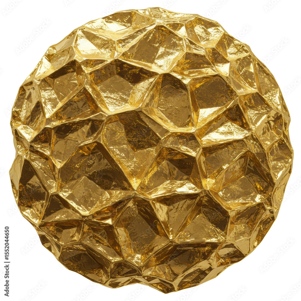 Poster highly textured crumpled gold foil with sharp creases, deep wrinkles, and intricate folds, captured 