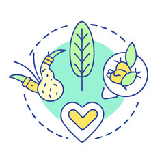 Ecofriendly natural products for a sustainable lifestyle concept icon design