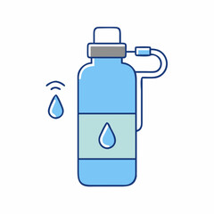 Stylish light blue water bottle with hydration reminder and smart technology