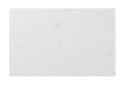 White, abstract, textured surface with subtle grey speckles and faint irregular lines mimicking rough plaster or concrete, isolated on a brightly lit white background with no shadows, top-down view,