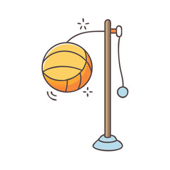 Cute Cartoon Volleyball Training Device Swinging and Ready for Some Fun