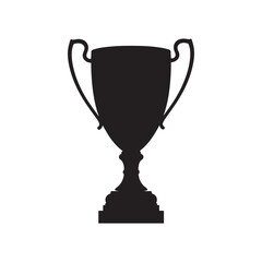Classic trophy award silhouette isolated vector illustration on white background. 