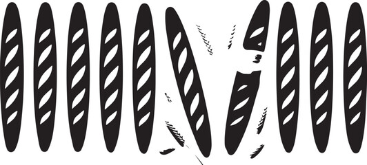 Bread bakery baking silhouette icon vector set
