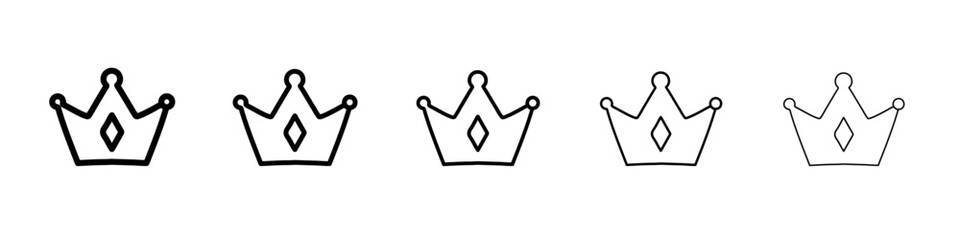 crown icon simple vector outline logo