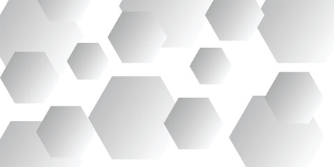 Geometric technology white hexagon background. Abstract vector illustration Science technology and medical concept hexagon on transparent background.