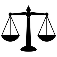 Black Silhouette of Scales of Justice Symbolizing Fairness and Legal Balance