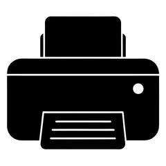 Silhouette of a Printer with Paper Tray and Output Slot