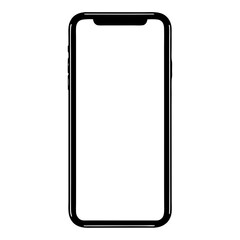 Modern Smartphone Silhouette with Blank Screen for Mockup or Design Template