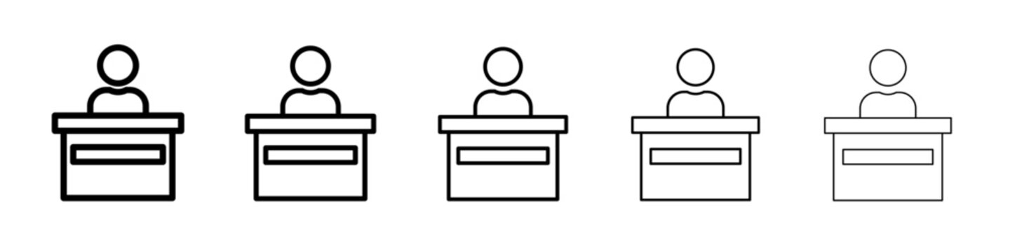 exhibitor icon simple vector outline logo