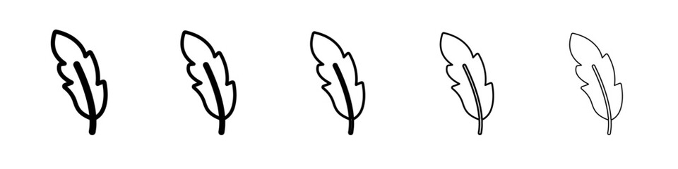 Fototapeta premium feather icon simple vector outline logo