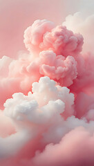 Dreamy Pink and White Cloud Formation: Abstract Soft Pastel Background Texture