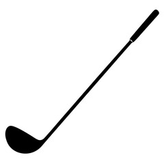 Simple Black Silhouette of a Golf Club on a White Background