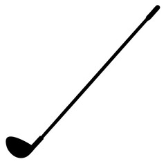 Simple Black Silhouette of a Golf Club on a White Background