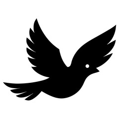 Simple Black Silhouette of a Flying Bird stylized