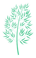 Fototapeta premium Bamboo tree isolated on transparent background. Hand drawn vector illustration. Flat design. Plant, botanical clip art, Asian flora, Japanese Tanabata Festival traditional element, symbol