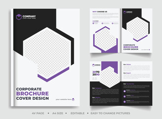 Creative Corporate Company Brochure 4 Page Editable Template