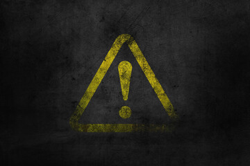 Old grungy warning sign showing danger with room for you text with rust and peeling paint.