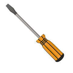 Screwdriver on white background. Isolated 3D illustration