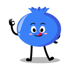 Cute Hand Drawn blueberry OK okay sign