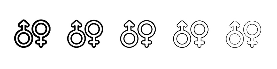 male female icon simple vector outline logo