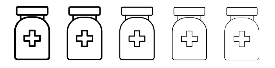 Obraz premium medicine icon simple vector outline logo