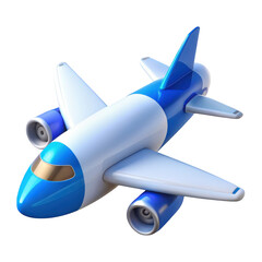 3d airplane icon isolated on transparent background