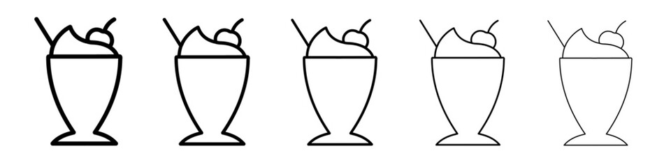 milk shake icon simple vector outline logo