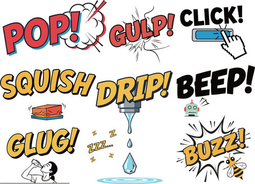 YouTube動画素材 アメコミ風オノマトペ・効果音セット - Comic Book Sound Effects: Everyday and Funny Noises